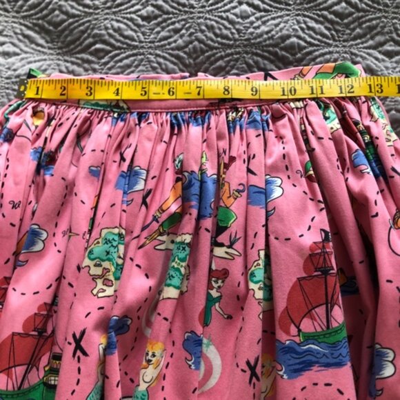 Pinup Couture Jenny Skirt - Pink Neverland Mermaid Print -Small - Picture 5 of 15